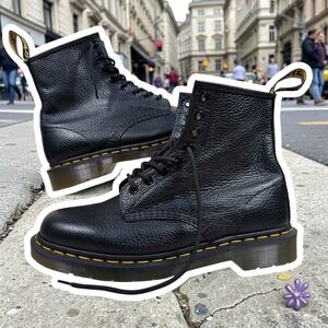 NWOT DR. MARTENS 1460 Pascal Virginia Leather Lace Up Boots | Black | US‎ M9/W10